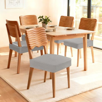 Songrey Waterproof Chair Covers for Dining Chairs, Set of 4, Light Gray - color: Light Gray