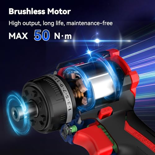 4-in-1 Multi-Head Cordless Drill Set, 440 In-lbs (50N·m) Max TorquePortable Power Drill Driver with 4 Interchangeable Heads, Electric Screwdriver Drill Kit for Home, DIY, Repair and Construction Use