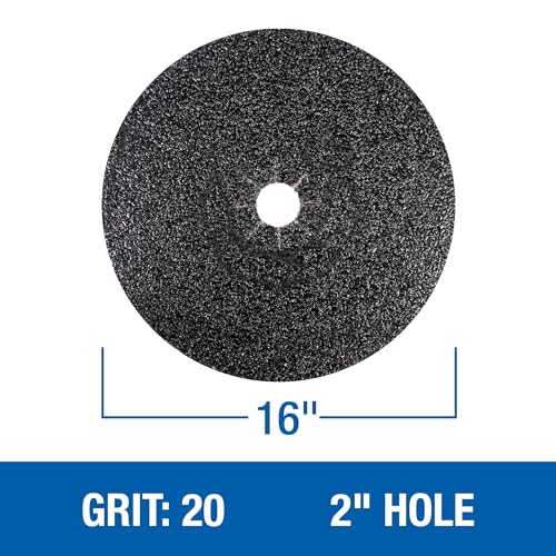 Mercer Industries 426020 Silicon Carbide Floor Sanding Disc, Cloth Back, 16" x 2" Hole, Grit 20X, 20-Pack - size: 16" x 2" Hole, style: Grit 20X