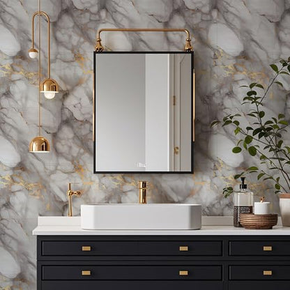 Peel and Stick Marble Wall Panels 11.8x11.8in Waterproof 20 Pack - color: Gold, size: 20 Pack