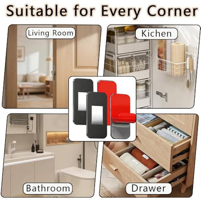 5 Sets Ultra Thin Magnetic Cabinet Catch,No-Drill Adhesive Drawer Magnets