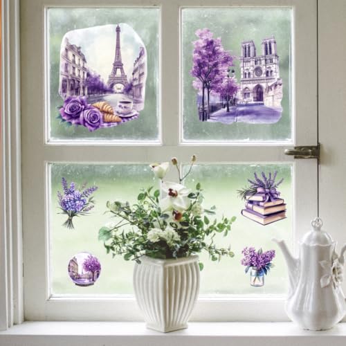 Peacoblue Paris Flower Scene Rub On Transfers for Furniture Craft 6"x12" - style: Paris Flower Scene
