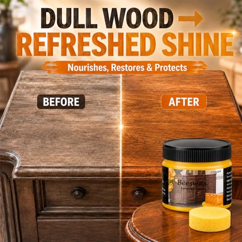 CARGEN 3PCS Beeswax Wood Polish - Beeswax Furniture Polish - style: 3 Pack-With 2 Sponges