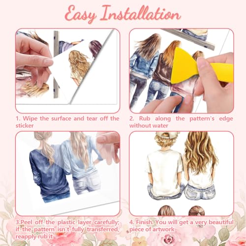Peacoblue Girl's Back Rub On Transfers for Furniture Craft 6"x12" - style: Girl's Back(Best Friends)