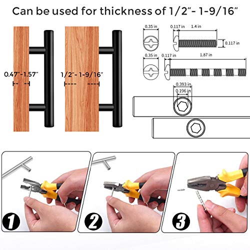 Ravinte Matte Black Cabinet Handles 5" Length,3" Hole Center,10 Pack - size: 5 Inch (3 Inch Hole Center)