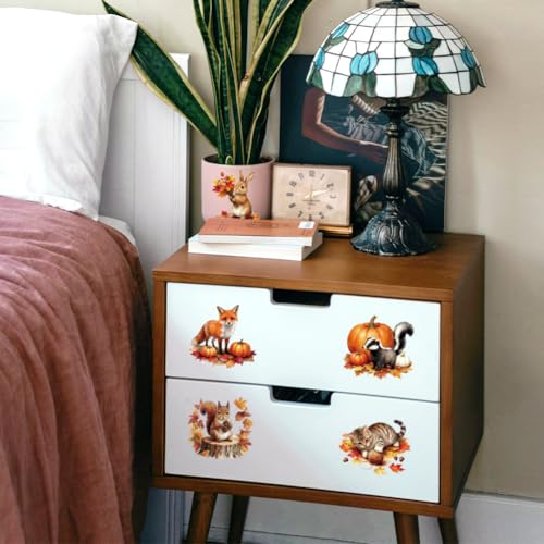 Peacoblue Autumn Animals Pumpkin Rub On Transfers Sticker for Craft - style: Autumn Animals with Pumpkins