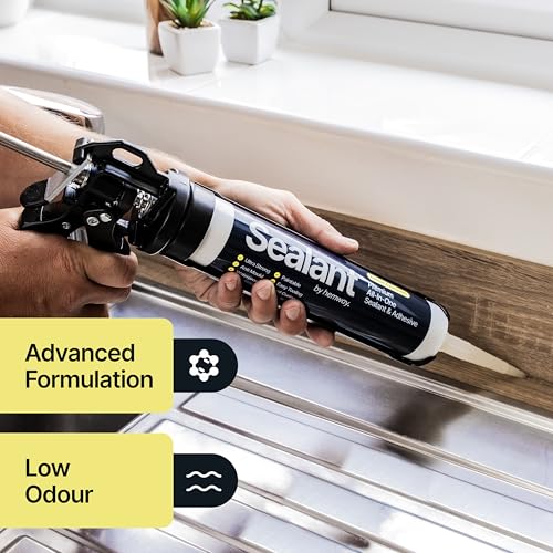 Hemway Kitchen & Bathroom Light Gray Sealant & Adhesive - 300ml 1 Pack - color: Light Gray
