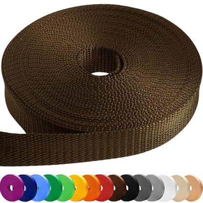 TECEUM Webbing Strap, 3/4" to 2", 10-50 Yds, Multi-Color Heavy Duty Tape - color: Brown, size: 2"- 10 yards