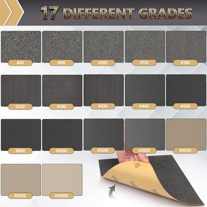 12-Sheet Premium 600 Grit Wet Dry Sandpaper, 9 x 11 Inch - style: 600Grit