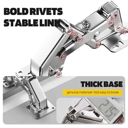 4 Pack 170° Soft Close Cabinet Hinges Frameless Hidden Hinge for Kitchen - color: 4 Pack 170°