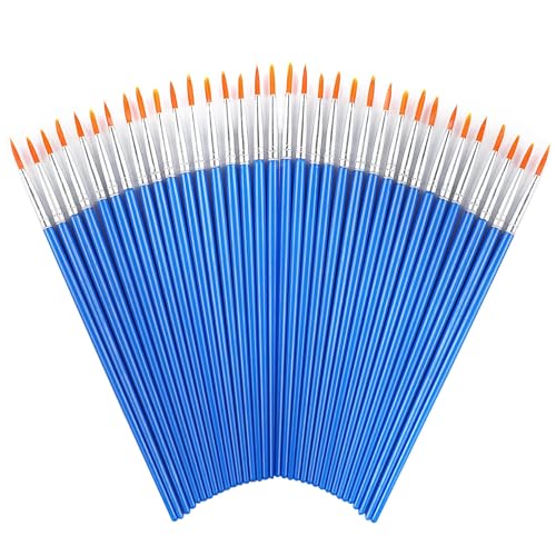 DECYOOL 60 Pcs Round Paint Brushes Bulk, Small Paint Brush for Painting - style: Round Brushes