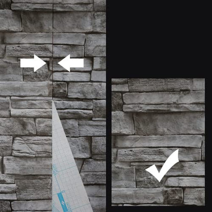 Grey Brick Wallpaper Peel and Stick 17.7"x 394" Newly Upgraded and Thickened Faux 3D Stone Wallpaper for Bathroom, Bedroom, Kitchen, Living Room - size: 17.7" x 393"