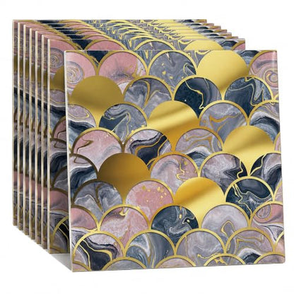 Peel and Stick Kitchen Backsplash Tiles 16PCS – Waterproof Self Adhesive Wall Stickers, Easy DIY Stick On, Heat Resistant Decorative Wall Covering (Modern Art Deco Scallop Marble Style) - color: Modern Art Deco Scallop Marble Style