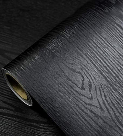 tiltil Black Wood Peel and Stick Wallpaper Wood Contact Paper 17.7" × 393" - size: 17.7" x 393"
