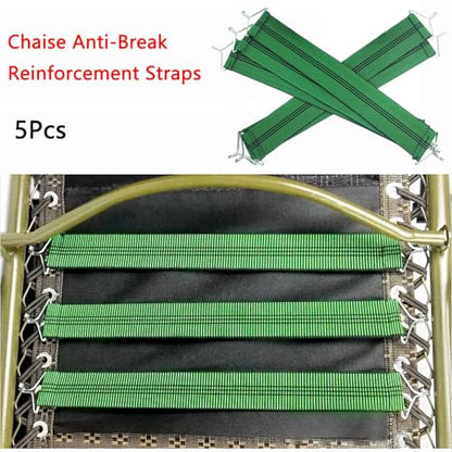 5pcs Chair Elastic Webbing, Outdoor Patio Chaise Repair Straps, Reinforcement Anti-Break Bands, Lawn Chair Webbing, for Recliner Fabric Width 16.9" About, Belt Wide 2.2", Green
