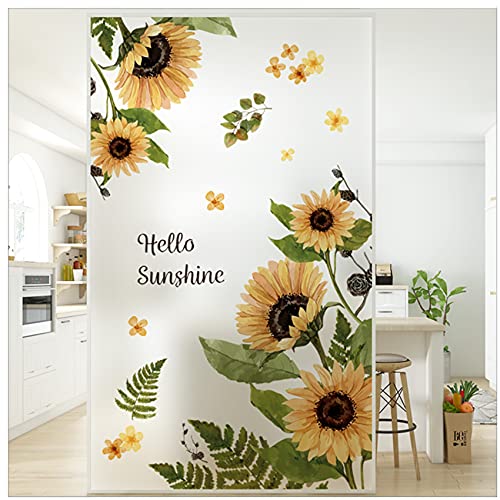 Sunflower Wall Stickers, 3D Yellow Flower Wall Decals, Easy Peel and Stick Wallpaper, DIY Removable Wall Art Mural for Bathroom, Bedroom, Nursery, TV Shower Door Home Decor - style: Sunflower