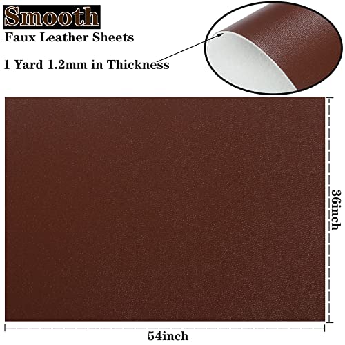 CDY Marine Vinyl Faux Leather: Soft Waterproof Faux Leather Fabric 54"x 36" - color: Dark Brown