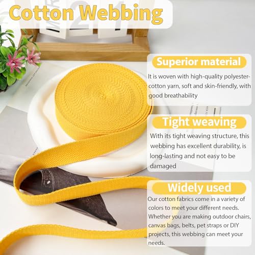 Gold Cotton Webbing 1in x 10Yards - color: Gold