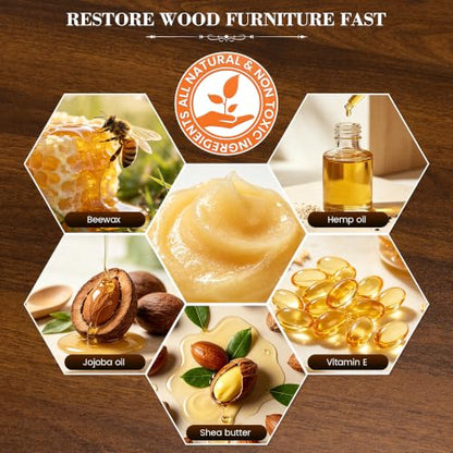 LUXGROVE® Wood & Leather Furniture Repair Salve, Conditioning Balm for Couches, Car Seats, Tables, Cabinets, Doors, Shoes, Purses, Boots & Saddles, Helps Revive Dry, Dull & Scuffed Surfaces, 4oz - size: 4 Ounce (Pack of 1)