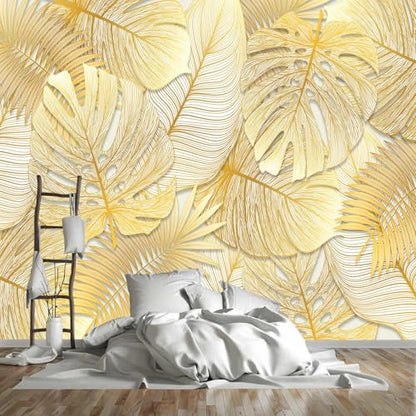 Gradually Changing Gold Texture Leaf Mural Peel and stick-58 x80 - color: ZZSL-07, size: 58"x80"