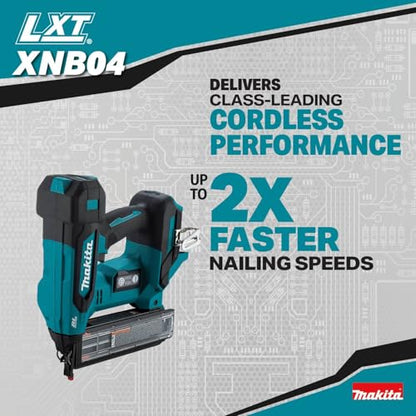 Makita XNB04Z 18V LXT® Lithium‑Ion Brushless Cordless 2” Brad Nailer, 18 Ga., Tool Only