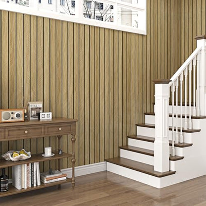 Brown Wood Wall Panels Self Adhesive 3D Peel and Stick Wood Panels - color: Dark Walnut
