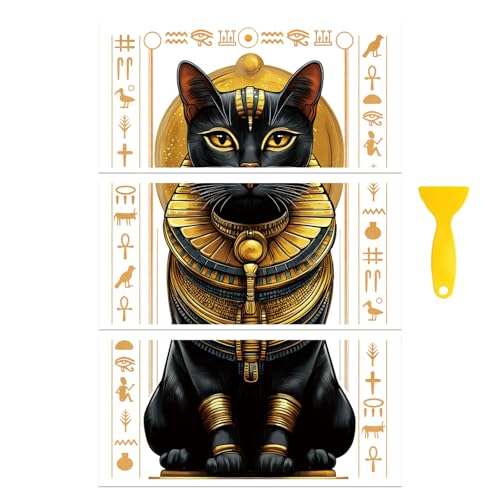 Peacoblue Egyptian Cats Rub On Transfers for Furniture Craft 6"x12" - style: Ancient Egyptian Cats