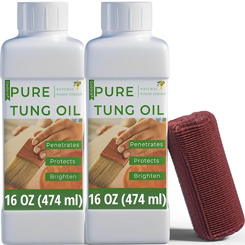 16oz*2 100% Pure Tung Oil, Food Safe Waterproof Wood Finish - size: 16 Fl Oz*2