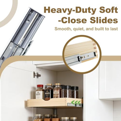 Soft Close Wood Pull-Out Cabinet Drawer, 23", Fits 24"+ Opening - size: 23inch