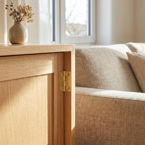 Butt Hinge for Wooden Box 4 Pcs 1 Inch Brass Mini Hinges Small Cabinet Folding Craft Hinges with Mounting Screws for Crafts Drawer Door Closet Furniture