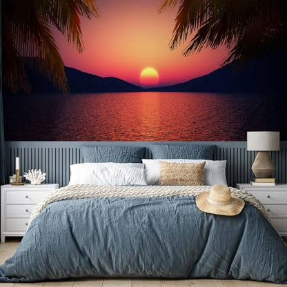 artgeist - Peel and Stick Wall Mural, Living Room Tropical Island 96x69 in - color: #13, size: 69"x96"
