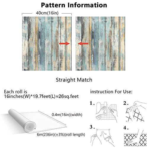 Dimcol Wood Contact Paper 15.7"x236" Self-Adhesive and Removable Wallpaper - size: 15.7" x 236"