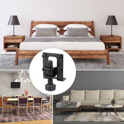 Anwenk Adjustable Leveling Feet - L Shaped Furniture Leveler Legs, Heavy Duty Metal Furniture Leveling Feet for Workbench, Cabinet, Wardrobe, 2.2" H, Black - color: L-shaped Leveler