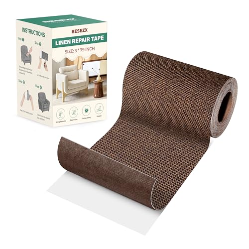 BESEZX Linen Fabric Repair Tape Upholstery Tape 3x79 Inch - color: Brown, size: 3*79 inch