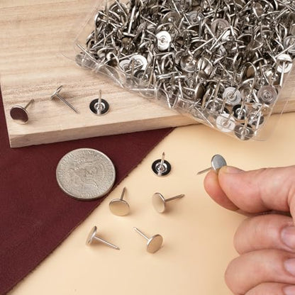 120pcs Flat Head Thumb Tacks for Wall, Silver, 0.4" x 0.6" - color: Silver, 120pcs