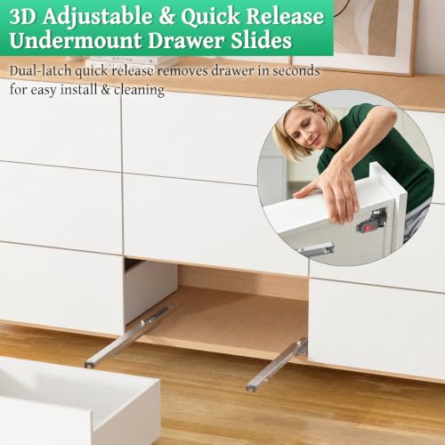 Undermount Drawer Slides,24inch Bottom Mount Full Extension Drawer Slides,Soft Close Hydraulic Damper,3D Adjustable&Quick Release, 100 Lbs Load Capacity Cabinet Concealed Drawer Slides,1 Pair(2-Pack) - size: 24 Inch