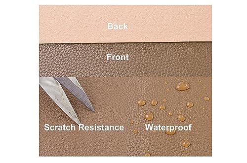 1 Yards 54" x 36" Soft Faux Leather Fabric Brown Fake Leather Fabric by The Yard Black Upholstery Vinyl for Sofa Bags Chairs Car Seats DIY Crafts - color: Brown (Litchee Pattern), size: 1yard (54''x36'')