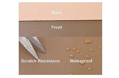 2 Yards 54" x 72" Soft Faux Leather Fabric Brown Fake Leather Fabric Upholstery Vinyl for Sofa Bags Chairs Car Seats DIY Crafts - color: Brown (Litchee Pattern), size: 2yard (54''x72'')