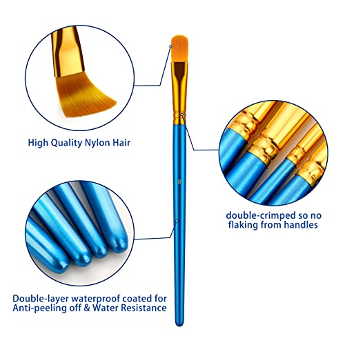 Artstorys Paint Brushes Set, 20 Pcs Acrylic Oil Watercolor Painting Brushes - color: Blue,pink