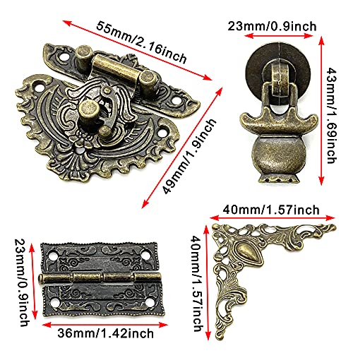 Retro Jewelry Box Hardware Set Decorative for Small Wood Storage Makeup Box