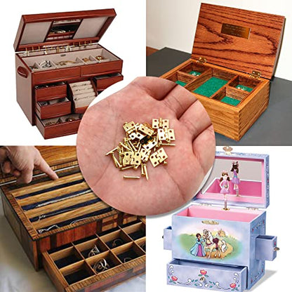 Biaungdo Mini Brass Hinges, 10x8mm, Golden, 24 Pcs - color: Yellow, size: 10x8mm,24Pcs