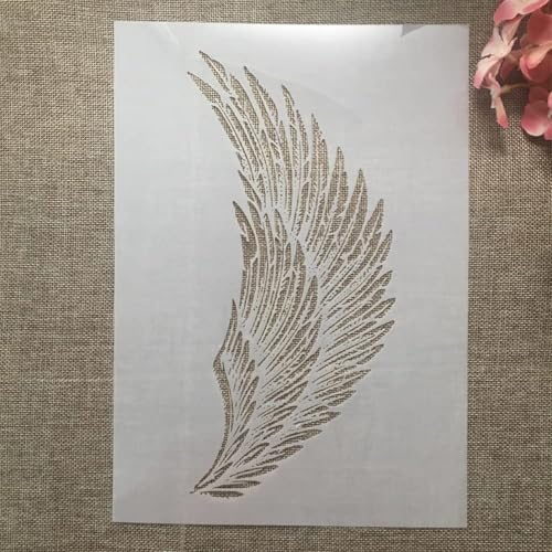 TIAMECH A4 Reusable Eagle Angel Wing Stencil for Painting - style: Wing