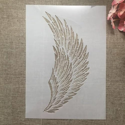 TIAMECH A4 Reusable Eagle Angel Wing Stencil for Painting - style: Wing