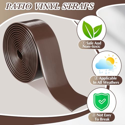 Landical Lawn Chair Webbing for Patio Chairs,2 Inch Wide 10 ft, Brown - color: Brown