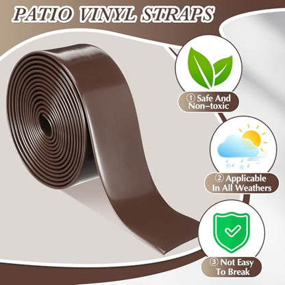 Landical Lawn Chair Webbing for Patio Chairs,2 Inch Wide 10 ft, Brown - color: Brown