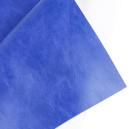 Faux Leather Sheets Smooth Surface One Yard Leather Fabric for DIY Crafting Thick Durable Synthetic Repholstery PU Leather Vinyl 36"x54" Large Size Upholstery Fabric (Royal Blue, Cut by one Yard) - color: Royal Blue
