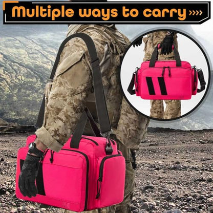 Range Bag -Medium Size Gun Range Bag for Handguns,Pistols and Ammo - color: Pink