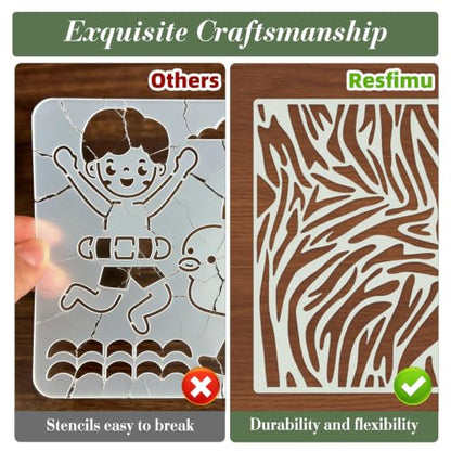 Geometric Texture Stencils for Crafts Reusable 12Pcs Stencils(12X8 Inch) - color: Texture 33