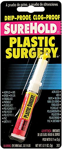Surehold Plastic Surgery Glue - Liquid Bonder for PVC, Wood, Metal & Mirror, Furniture Repair Cyanoacrylate Adhesive - Glue Gel Control - 3 Gram, Pack of 6