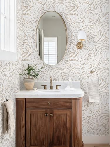 Boho Peel and Stick Wallpaper Beige Neutral Farmhouse Contact Paper - color: Beige Watercolor, size: 17.3" x 196"
